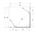 New Trendy Eventa Copper Shine kabina prysznicowa prostokątna 100x110x200 cm, szkło przejrzyste miedź połysk EXK-6443