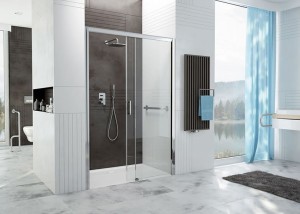 Sanplast Free Zone drzwi przesuwne 100cm, wersja prawa  szkło przeźroczyste powłoka Glass Protect profile chrom połysk 600-271-3120-38-401