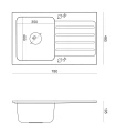 Quadron Kenneth 111 Fusion Graniteq  zlewozmywak kuchenny 78x48 cm z syfonem manualnym i zaślepką, kolor beż / stal szczotkowana FUS_K7848BE