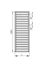 Zehnder Subway grzejnik łazienkowy 1261x450 mm, kolor Traffic White RAL 9016 SUB-130-045 rysunek techniczny
