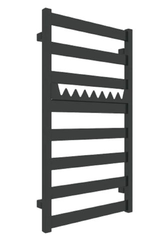 Terma VIVO grzejnik łazienkowy 1150x500 mm, podłączenie ZS kolor czarny mat (K9M5) WGVOV115050K9M5ZS