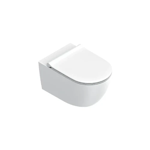 Catalano Sfera Colori zestaw miska wisząca Newflush 54x35 cm (+ śruby 5KFST00 ) + deska sedesowa wolnoopadająca, kolor biały mat 1VSF54RBM +5SCSTPBM