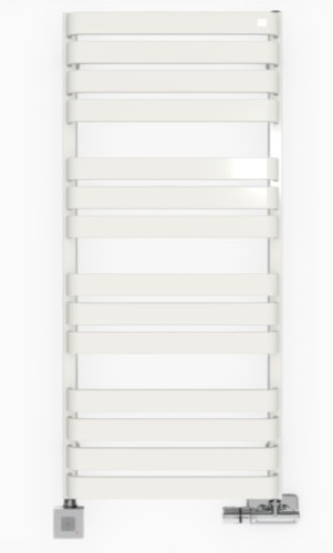 Terma Warp T grzejnik łazienkowy 1110x500 mm, podłączenie ZS kolor, biały mat (KJ16) WGWAT111050KJ16ZS