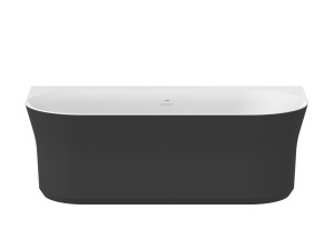 Ravak Ypsilon Wall wanna wolnostojąca przyścienna 178x86cm  akrylowa, owalna biała / black mat (biały / czarny-mat) XC00100057