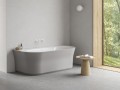Ravak Ypsilon Wall wanna wolnostojąca przyścienna 178x86 cm akrylowa, owalna biała/smoke grey (biały/szary) XC00100077
