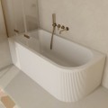 AD Naturalnie Upsala Line wanna wolnostojąca ryflowana 160cm, przyścienna narożna lewa kolor biały AWW-009-160ZPR-L