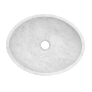 AD Naturalnie Kelud umywalka kamienna nablatowa 41x33 cm, kolor biały marmur KUN-001BI