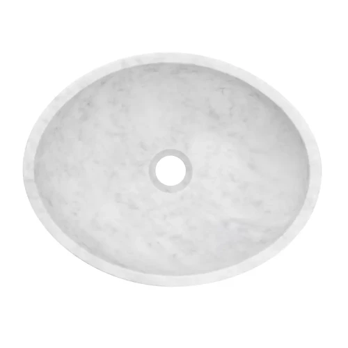 AD Naturalnie Kelud umywalka kamienna nablatowa 41x33 cm, kolor biały marmur KUN-001BI