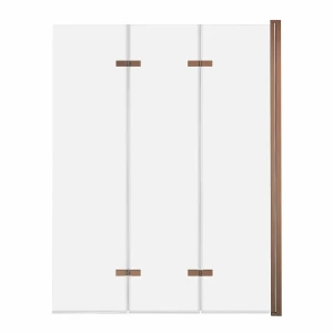 AD Naturalnie Sajno parawan na wannę 3-elementowy 120cm, szkło transparentne profil miedź szczotkowana SPW-003-120MSZ