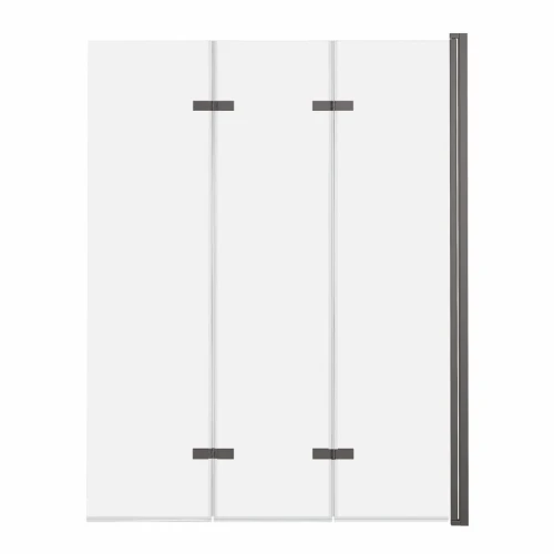 AD Naturalnie Sajno parawan na wannę 3-elementowy 120cm, szkło transparentne profil grafit szczotkowany SPW-003-120GSZ