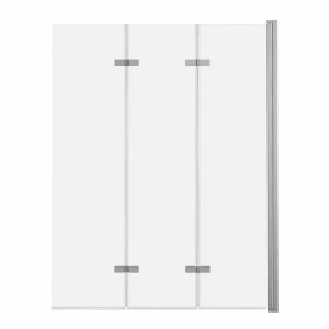 AD Naturalnie Sajno parawan na wannę 3-elementowy 120cm, szkło transparentne profil nikiel szczotkowany SPW-003-120NSZ