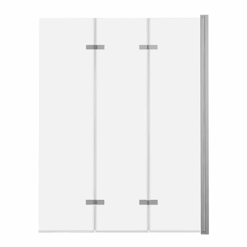 AD Naturalnie Sajno parawan na wannę 3-elementowy 120cm, szkło transparentne profil nikiel szczotkowany SPW-003-120NSZ