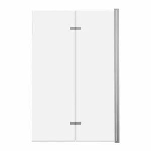 AD Naturalnie Jeziorak parawan na wannę 2-elementowy 100cm, szkło transparentne profil nikiel szczotkowany SPW-002-100NSZ