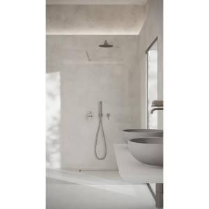 AD Naturalnie Como Wall ścianka prysznicowa walk-in 110cm szkło czarne profil miedź szczotkowana SPR-001CZ-110MSZ