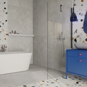 AD Naturalnie Como Wall ścianka prysznicowa walk-in 120 cm, szkło czarne profil grafit szczotkowany SPR-001CZ-120GSZ