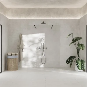 AD Naturalnie Como Solo ścianka prysznicowa walk-in 120cm szkło transparentne profil czarny SPR-002TR-120CZ