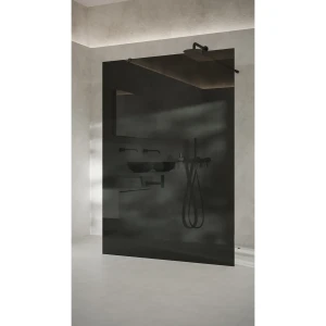AD Naturalnie Como Solo ścianka prysznicowa walk-in 110cm szkło czarne profil czarny SPR-002CZ-110CZ
