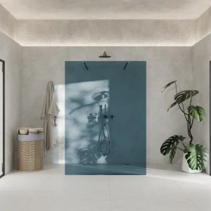 AD Naturalnie Como Solo ścianka prysznicowa walk-in 130cm szkło niebieskie profil czarny SPR-002NB-130CZ