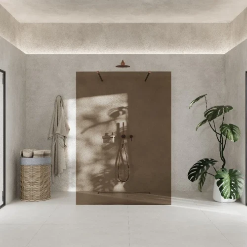 AD Naturalnie Como Solo ścianka prysznicowa walk-in 100cm szkło brązowe profil grafit szczotkowany SPR-002BR-100GSZ