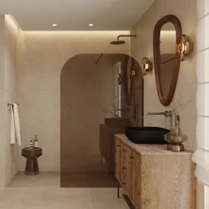 AD Naturalnie Taho Wall ścianka prysznicowa walk-in 120cm szkło brązowe profil czarny SPR-003BR-120CZ