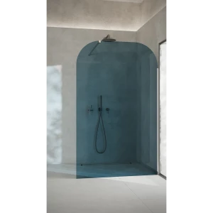 AD Naturalnie Taho Wall ścianka prysznicowa walk-in 110cm szkło niebieskie profil grafit szczotkowany SPR-003NB-110GSZ