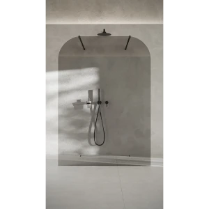 AD Naturalnie Taho Solo ścianka prysznicowa walk-in 130 cm szkło czarne, profil chrom SPR-004CZ-130CH