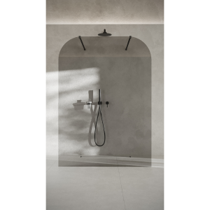 AD Naturalnie Taho Solo ścianka prysznicowa walk-in 110cm szkło czarne profil czarny SPR-004CZ-110CZ