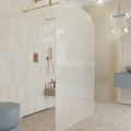 AD Naturalnie Taho Solo ścianka prysznicowa walk-in 100cm szkło brązowe profil miedź szczotkowana SPR-004BR-100MSZ