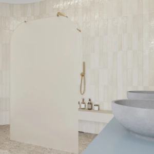 AD Naturalnie Taho Solo ścianka prysznicowa walk-in 100cm szkło transparentne profil miedź szczotkowana SPR-004TR-100MSZ