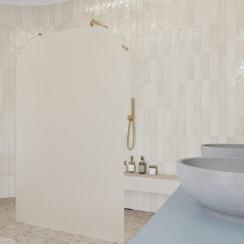 AD Naturalnie Taho Solo ścianka prysznicowa walk-in 100cm szkło zielone profil miedź szczotkowana SPR-004ZL-100MSZ