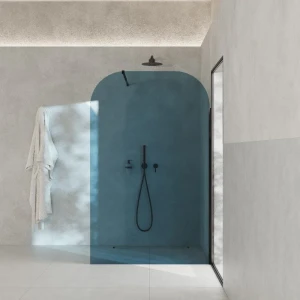 AD Naturalnie Taho Wall ścianka prysznicowa walk-in 130cm szkło niebieskie profil czarny SPR-003NB-130CZ