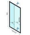 Rea Rapid Slide 120 Drzwi prysznicowe 120x195 cm, profil czarny REA-K6402 rysunek techniczny
