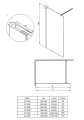 Deante Prizma Ścianka prysznicowa walk-in 70 cm, kolor złoty szczotkowany KTJ_R37P  rysunek techniczny