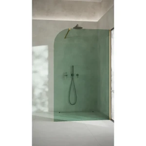 AD Naturalnie Garda Wall ścianka prysznicowa walk-in 100 cm szkło czarne profil czarny SPR-005CZ-100CZ