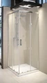 Deante Funkia Evo kabina prysznicowa z brodzikiem 80x90 cm, profile chrom KYCP0089P