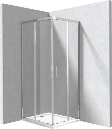 Deante Funkia Evo kabina prysznicowa z brodzikiem 80x90 cm, profile chrom KYCP0089P