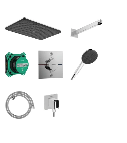 Hansgrohe Raindance Alive Q zestaw prysznicowy podtynkowy z bateria termostatyczną, iBox universal 2, kolor chrom 24620000