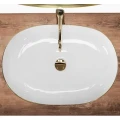 Rea Cleo 61 Umywalka nablatowa 60 cm, kolor biały/Złoty REA-U6211