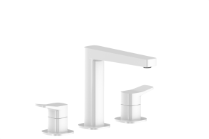 Kfa Armatura Malaga White bateria umywalkowa stojąca 3-otworowa kolor biały mat (white) 4522-221-44