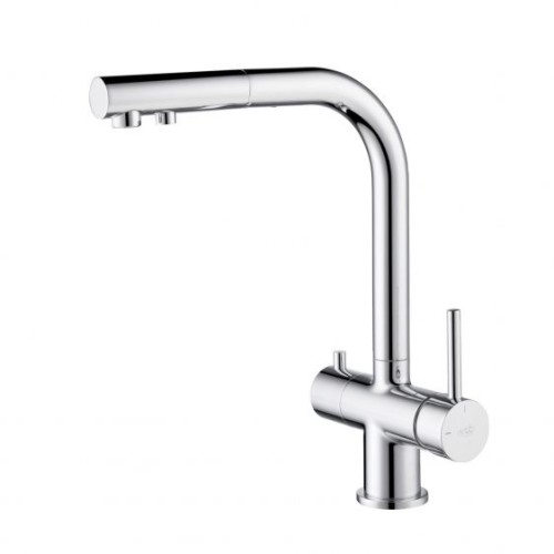 Blue Water Apala bateria kuchenna z wyciąganą wylewką i podłączeniem do filtra, kolor chrom 5901730617764