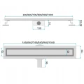 Rea Neox Pro Odpływ liniowy 80 cm, kolor stal szczotkowana REA-G5809 rysunek techniczny