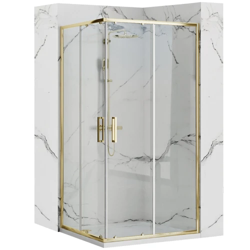 Rea Punto Gold Kabina prysznicowa prostokątna 100x80cm, kolor złoty REA-K6442