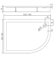 Brodzik asymetryczny 120x85cm New Trendy New Maxima zintegrowana obudowa B-0376