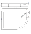 Brodzik asymetryczny 120x85cm New Trendy New Maxima zintegrowana obudowa B-0376