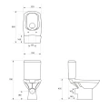 Cersanit Carina Kompakt WC CleanOn, bez deski kolor biały K31-045 - rysunek techniczny
