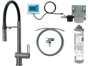 Deante Magnetic zestaw startowy z baterią kuchenną stojąca kolor grafit (titanium) BRMFD75M