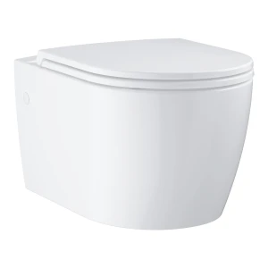 Grohe Bau Ceramika zestaw miska wisząca 54cm bez kołnierza i deska sedesowa wolnoopadająca, kolor biały 103860SH00