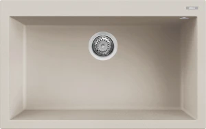 Elleci Quadra 130 zlewozmywak 76x44cm 1 komora bez ociekacza, Granitek kolor biały kremowy / beżowy (G39 Bianco Soft) LGQ13039