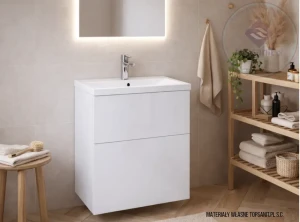 Elita Kido szafka z umywalką 60x35 cm, kolor biały połysk  169101/RE020601118060