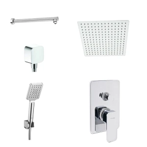 Zestaw prysznicowy podtynkowy kwadratowy z deszczownicą 30cm, kolor chrom 2454980.SET